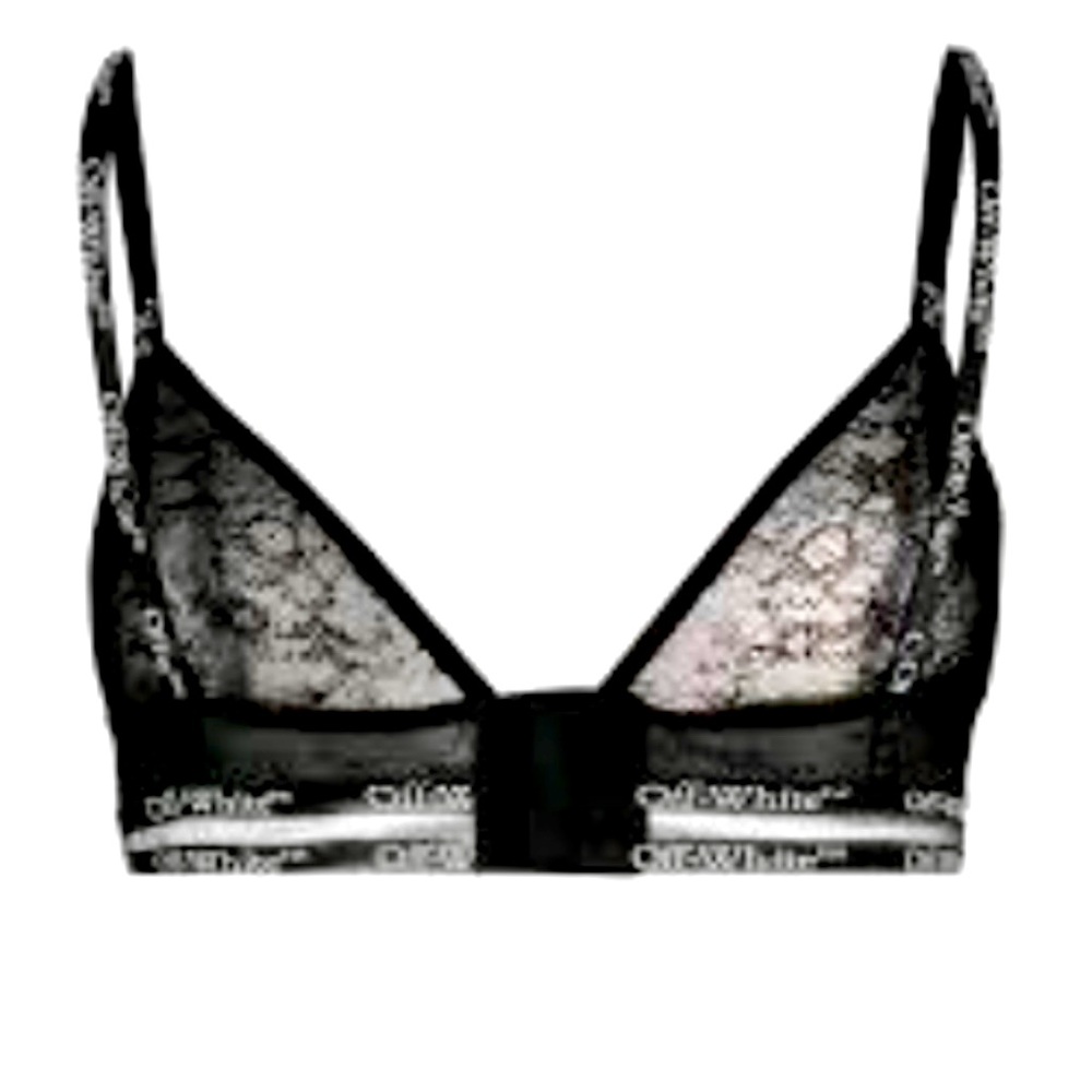 OFF-WHITE Floral Lace Logo Bra
